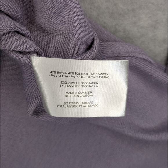 Banana Republic Purple V Neck Sweater L Long Sleeve Lightweight Knit Pullover - Picture 12 of 14